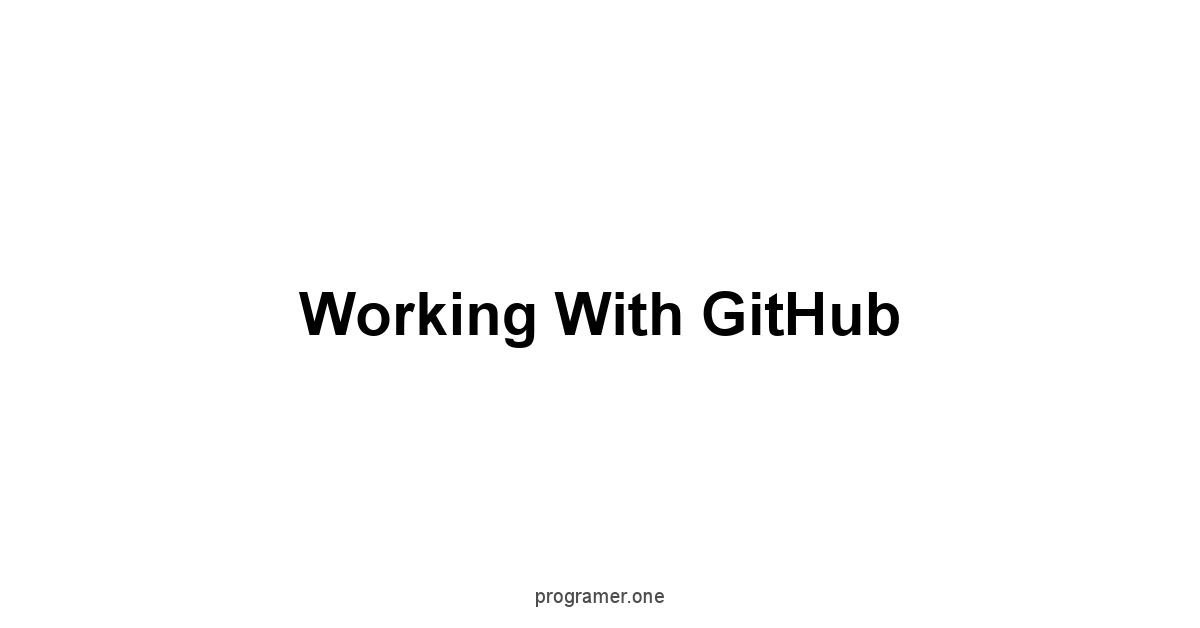 Working with GitHub